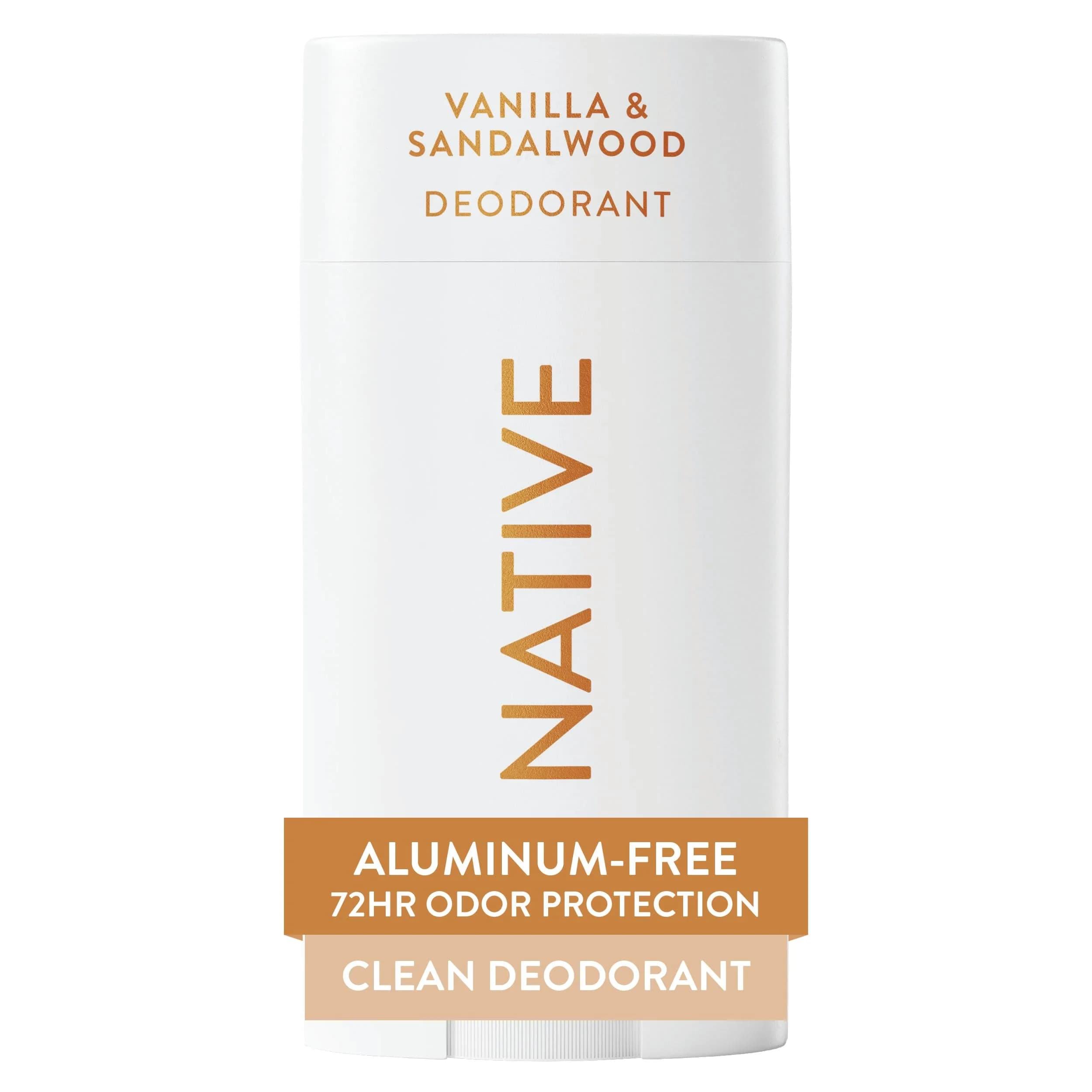 Native Vanilla & Sandalwood Natural Deodorant Stick 77g (2.65oz) | 72-Hour Odor Control