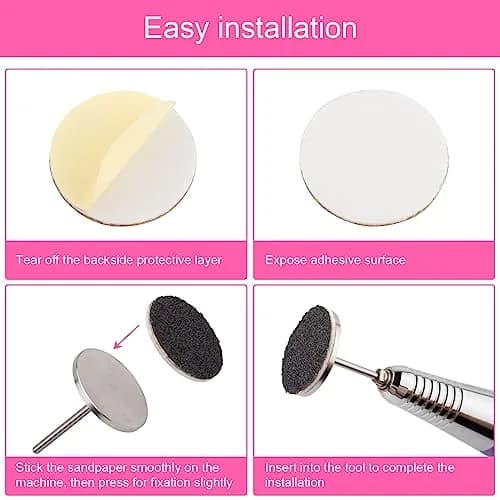 Rolybag 60Pcs Sanding Discs with Metal Mandrel Bit 25mm | 80/150/240 Grit Foot Callus Remover thumbnail 7