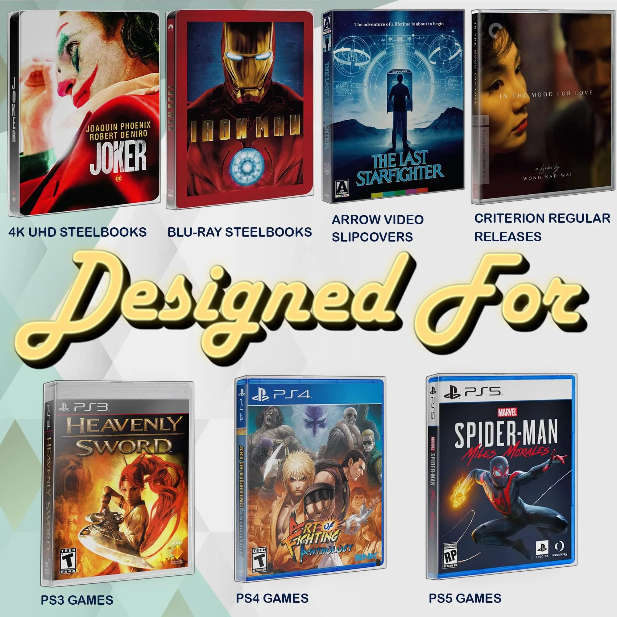 MALKO Steelbook Protector Sleeves 100 Pack | Compatible with Blu-Ray, 4K, PS3, PS4, PS5, Arrow Video & Criterion Collection - view 4