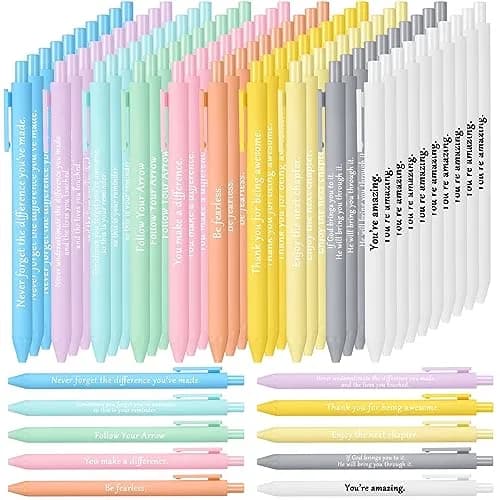 Teling Pastel Colors Inspirational Pens Bulk, 0.5mm Tip, 100 Count | Smooth Ink Flow thumbnail 1