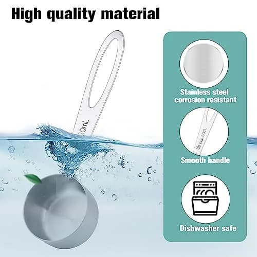 KALIONE 30ml (1/8 Cup) Stainless Steel Measuring Spoon Set | Accurate Dry & Liquid Scoops thumbnail 8