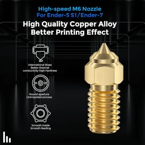 Creality Ender 3 V3 SE Nozzles 0.4mm 5PCS Brass | High-Speed 3D Printer Accessories for Ender 5 S1/Ender 7 thumbnail 2