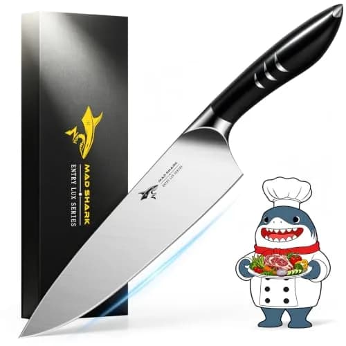 MAD SHARK 8 Inch Chef Knife | High Carbon German Stainless Steel, Ergonomic Handle, Gift Box thumbnail 1