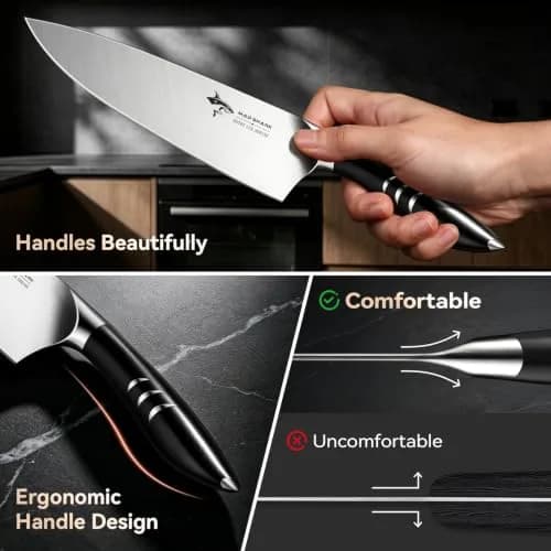 MAD SHARK 8 Inch Chef Knife | High Carbon German Stainless Steel, Ergonomic Handle, Gift Box thumbnail 8