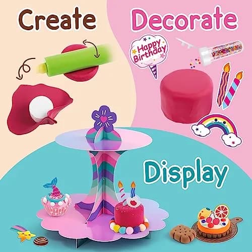 Drama Planet Mini Dessert Clay Kit for Kids, Make & Display Clay Treats | 12 Colors thumbnail 3