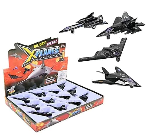 Zugar Land Die-Cast Pullback Stealth Bomber Models (4.25"-5.25") SR-71 Blackbird, F-22 Raptor, F-117 Nighthawk, B2 Bomber | Realistic Military Aircraft Replica thumbnail 7