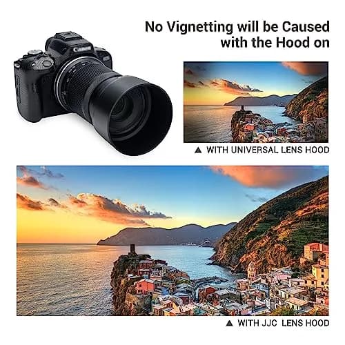 JJC Lens Hoods for Canon R50 R100 (RF-S 18-45mm & 55-210mm) Replaces ET-60B EW-53 | Dual Pack thumbnail 3