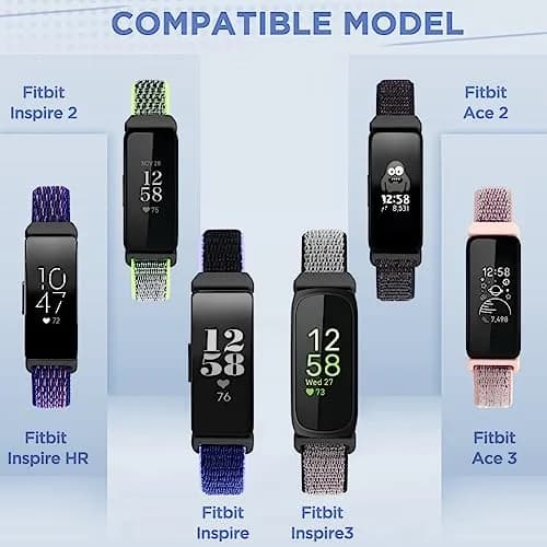 WNIPH Nylon Bands Compatible for Fitbit Inspire 3/2/HR/Ace 3/2, Adjustable Sport Straps 3-Pack | Breathable & Washable thumbnail 3