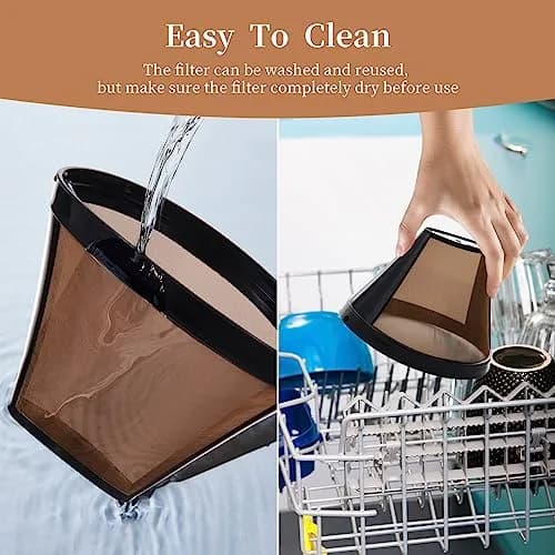 Nraxiot Gold 2pcs Coffee Filter | Reusable No.4 Cone Filter for Ninja thumbnail 7