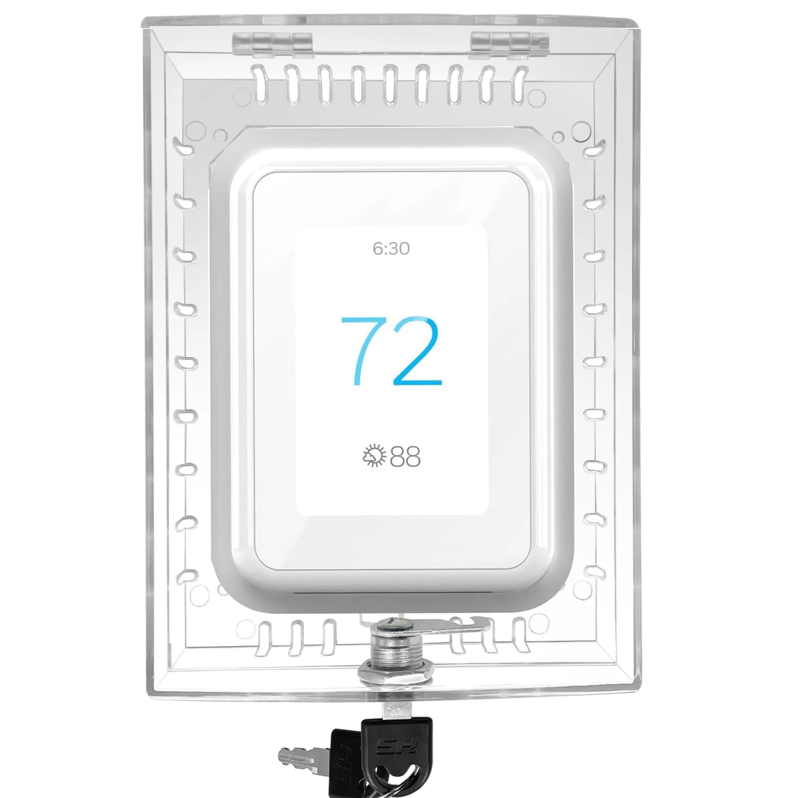 Young Dance Thermostat Lock Box with 2 Keys, Clear Acrylic Cover for Small Thermostats | Prevents Tampering & Unauthorized Adjustments — L-2 key lock