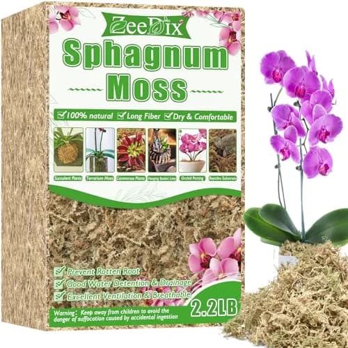ZeeDix Premium Sphagnum Moss Bulk 2.2 lb (998g) | Natural Long Fiber for Plants & Reptiles thumbnail 1