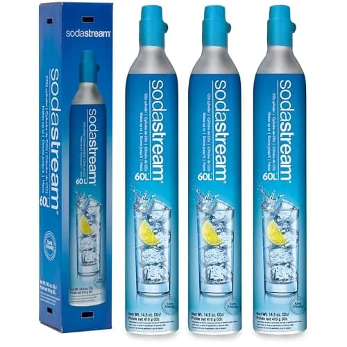SodaStream CO2 Gas Carbonation Bundle 3 Pack Blue Screw-in System | Never Run Out of CO2 Again thumbnail 1