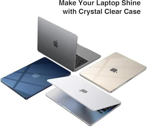 EooCoo Crystal Clear Hard Case for MacBook Air 15 inch M2-M5 (2023-2026) | Includes Keyboard Cover & Screen Protector thumbnail 4