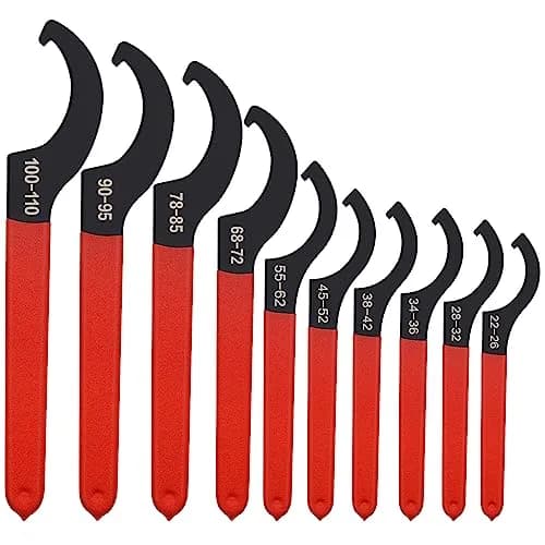 Mdvora 10pcs Coilover Spanner Wrench Set | Heavy-Duty High-Speed Steel, 10 Sizes, Red & Black thumbnail 1