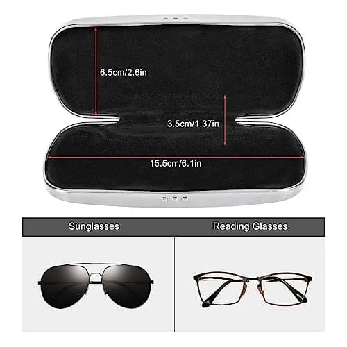 Hifot Metal Eyeglass Case, Hard Shell, Aluminum Spectacles Box, 15.5x6.5cm | Stylish & Durable Eyewear Protection thumbnail 2