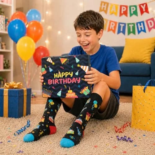 Zmart 12th Birthday Socks Gift Box - Celebration for 12 Year Old Boys & Girls Tween, Party Favors, Christmas Stocking Stuffer Present (1 Pair, Crew Length) thumbnail 2