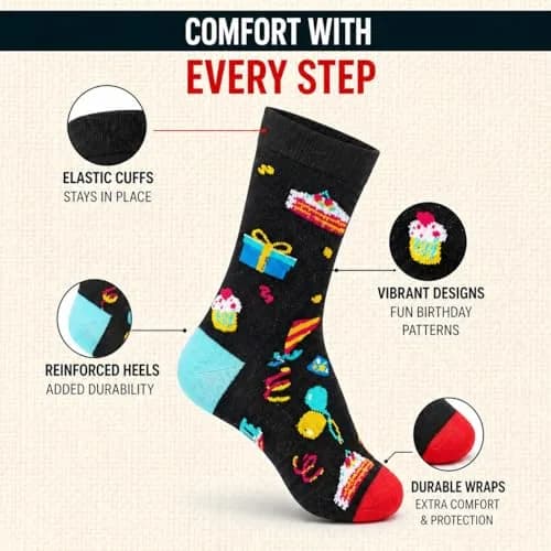 Zmart 10th Birthday Socks Gift Box - Celebration for 10 Year Old Boys & Girls | Comfortable Cotton Blend thumbnail 6