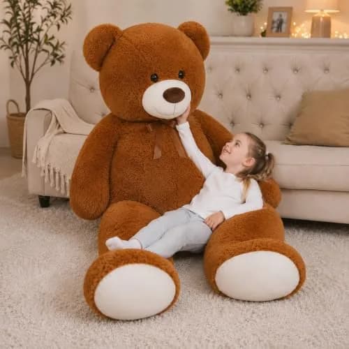 MorisMos Giant Teddy Bear Stuffed Animal 4 Ft,51'' Big Brown Teddy Bear for Girlfriend Boyfriend Wife Mom Fiancée Valentine's Gift thumbnail 4