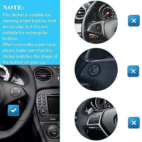 NPSNGSJY Car Button Sticker Fit for Mercedes Benz W204 C-Class 2008-2014 | Interior Decal for Steering & AC Buttons thumbnail 2