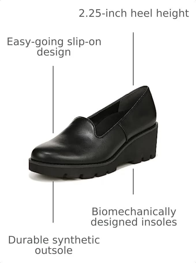 Vionic Women’s Aster Willa Wedge Dress Shoes Black Leather 8.5 Medium | Supportive Arch Support Orthotic thumbnail 2