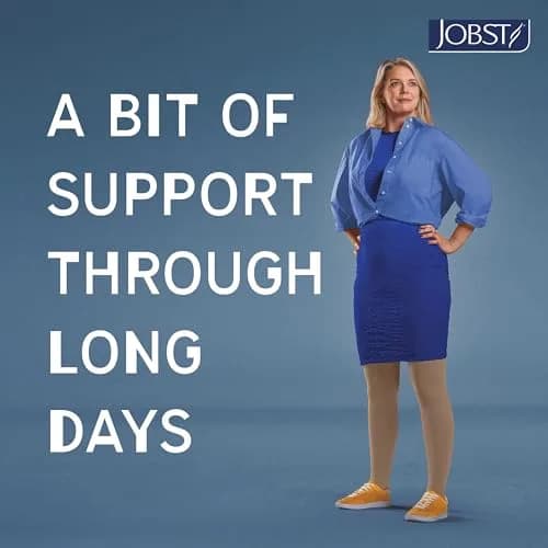 JOBST Relief 20-30 mmHg Compression Stockings Knee High Beige Medium | Support for Tired, Swollen Legs thumbnail 7