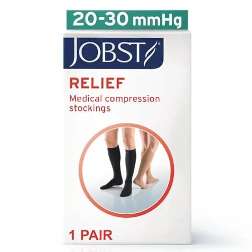 JOBST Relief 20-30 mmHg Compression Stockings Knee High Beige Medium | Support for Tired, Swollen Legs thumbnail 2