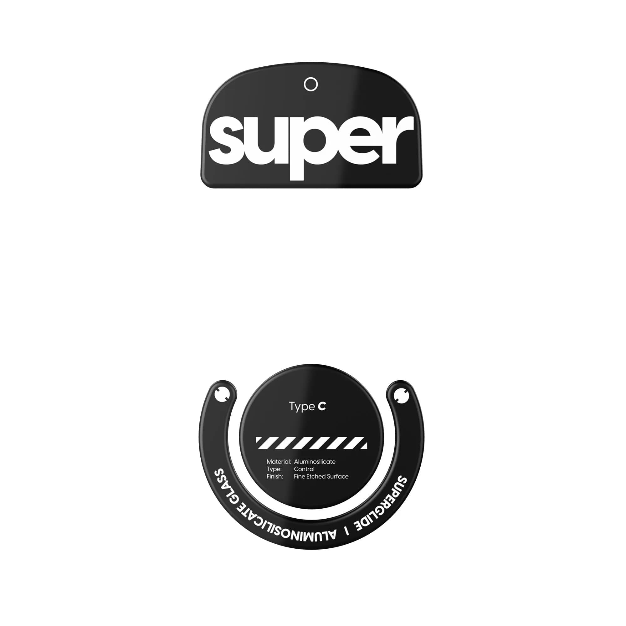 Pulsar Gaming Gears Superglide Type-C Skates for GPro X Superlight 1, Black | Micro-Textured Control Surface, Smooth Glide, Durable Glass - main product image