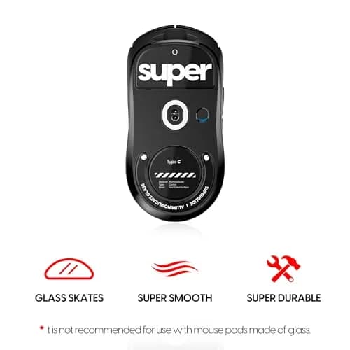 Pulsar Gaming Gears Superglide Type-C Skates for GPro X Superlight 1, Black | Micro-Textured Control Surface, Smooth Glide, Durable Glass thumbnail 2