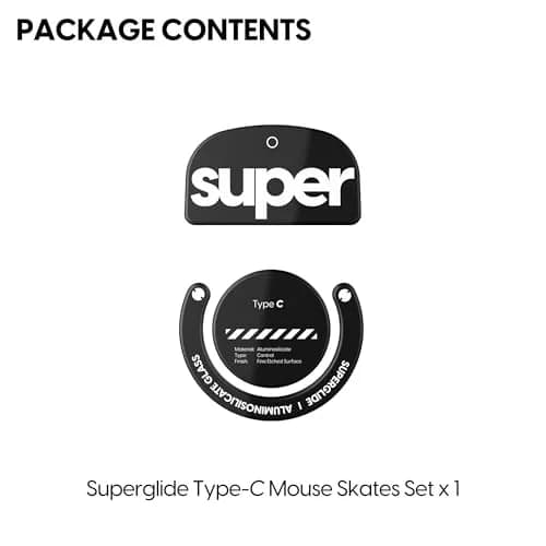Pulsar Gaming Gears Superglide Type-C Skates for GPro X Superlight 1, Black | Micro-Textured Control Surface, Smooth Glide, Durable Glass thumbnail 4