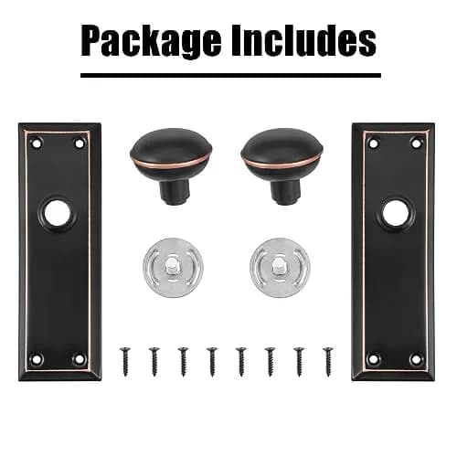 ToPToToo Dummy Door Knobs Interior, Oil Rubbed Bronze Antique Style, 2 Pack | For Closet, Bifold, and Interior Doors thumbnail 5