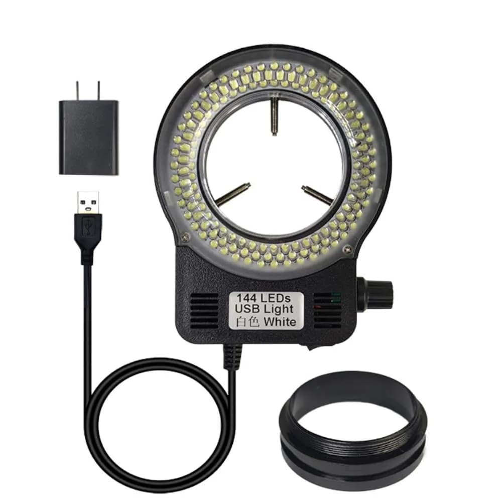 Gringoo 144 LED Ring Light Illuminator for Stereo Microscopes | Adjustable Brightness 0-100%