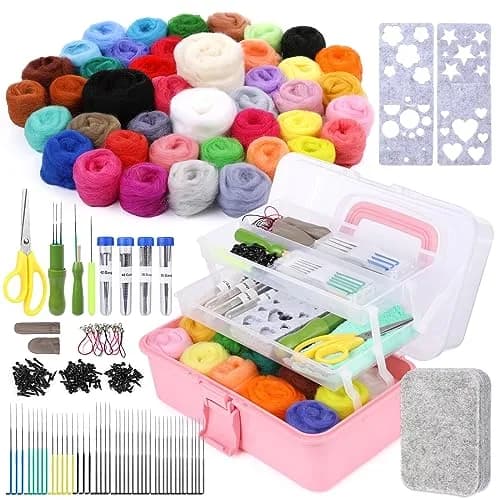 JUPEAN 221 Pcs Needle Felting Kits for Beginners Adults Wool Felting Kit | Complete Art & Craft Set thumbnail 1
