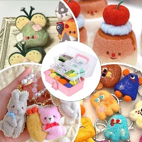 JUPEAN 221 Pcs Needle Felting Kits for Beginners Adults Wool Felting Kit | Complete Art & Craft Set thumbnail 8
