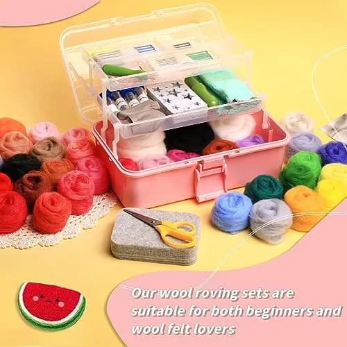 JUPEAN 221 Pcs Needle Felting Kits for Beginners Adults Wool Felting Kit | Complete Art & Craft Set thumbnail 3