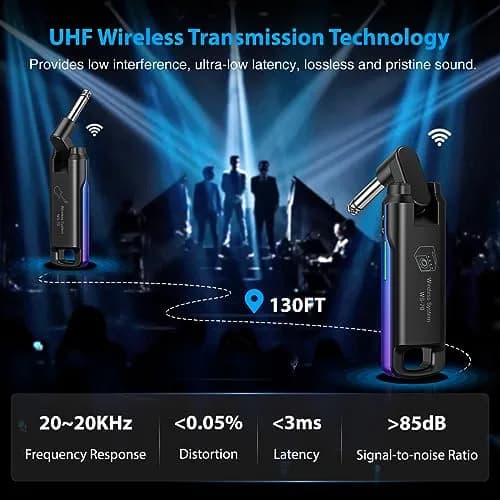 LEKATO UHF Wireless Guitar System with 70 Channels & 4 Receivers | Blue thumbnail 6