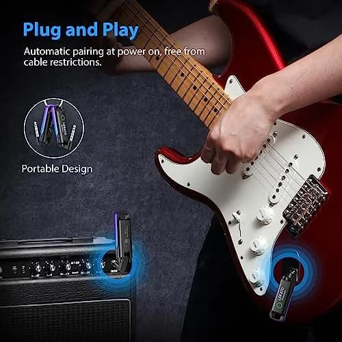 LEKATO UHF Wireless Guitar System with 70 Channels & 4 Receivers | Blue thumbnail 8