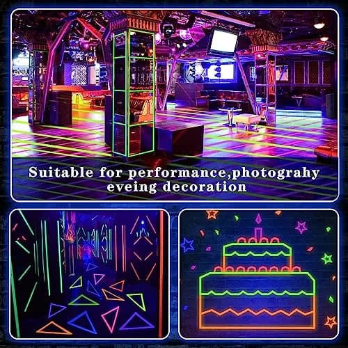 Whaline Neon Gaffer Cloth Tape 1 inch | Fluorescent Rainbow UV Blacklight Tape for UV Parties thumbnail 6