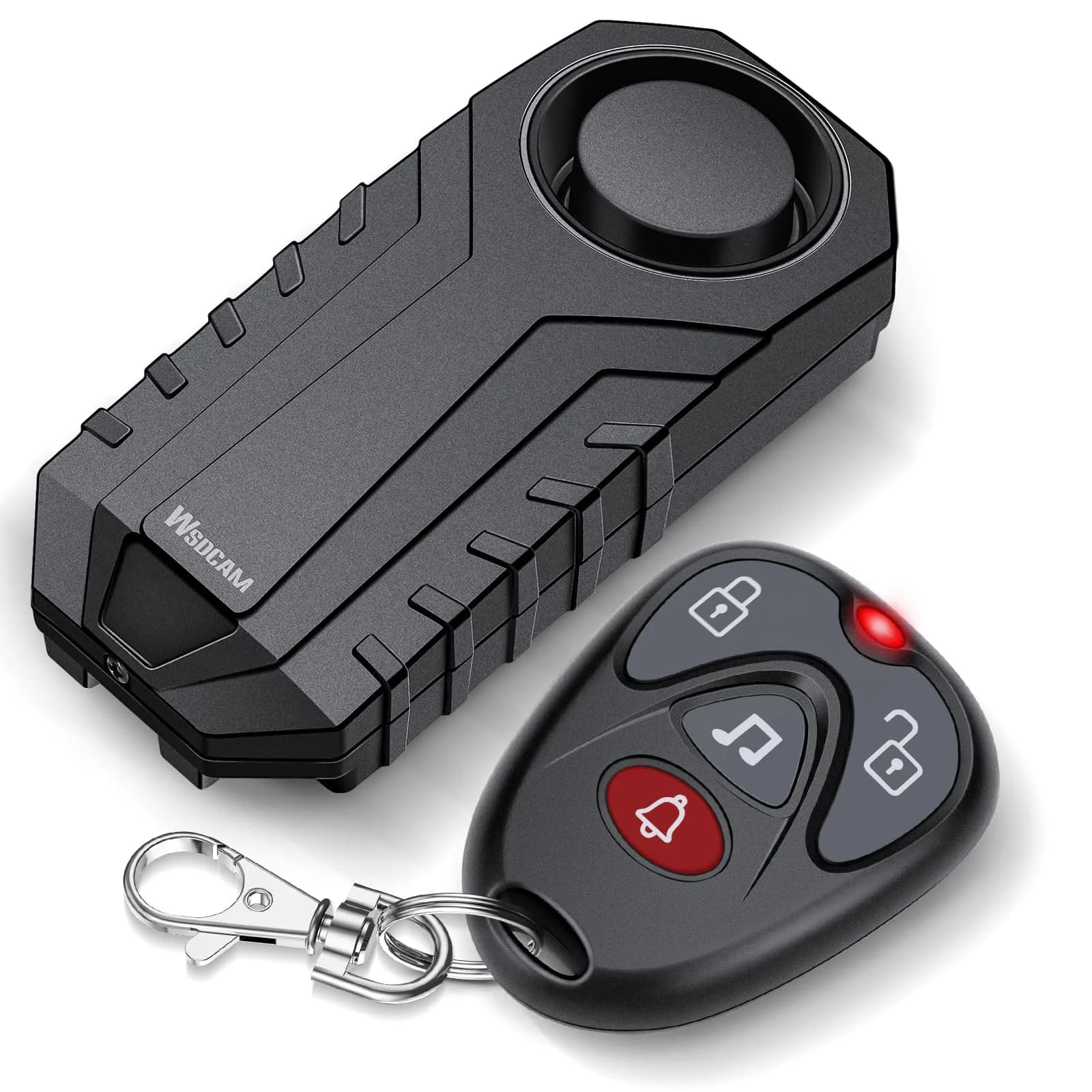 WSDCAM Wireless Bike Alarm with Remote, Rechargeable 113dB Loud Bicycle Alarm System Anti Theft, IP65 Waterproof, 1-Pack — Alkaline Battery