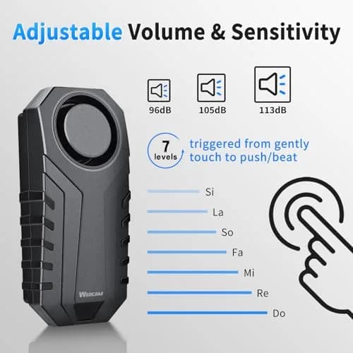 WSDCAM Loud Vibration Sensor Alarm with Remote | 113dB Anti-Theft Security for Bikes, Cars, Mailboxes thumbnail 5
