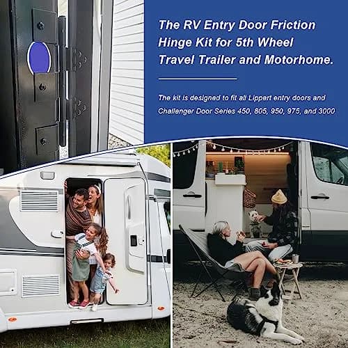 Ximoon RV Entry Door Friction Hinge Kit for 5th Wheel | Durable RV Hardware Upgrade thumbnail 2
