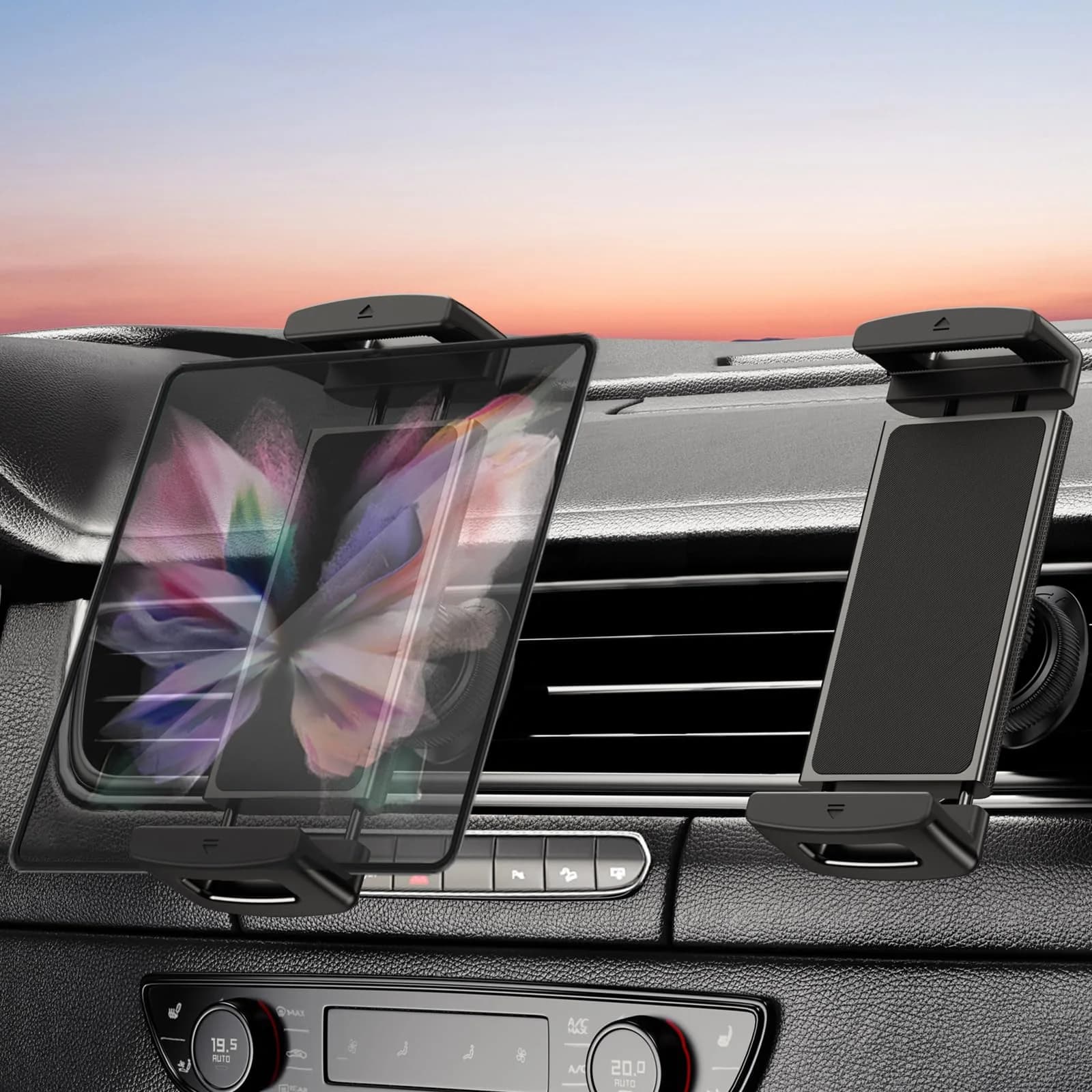 OATSBASF Air Vent Clip Car Phone Mount for Galaxy Fold 8 Ultra/8/7/6 | 360° Rotatable, Heavy-Duty, Universal Compatibility — H-Black