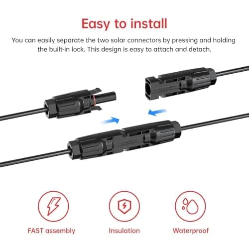 ELFCULB 12AWG 50FT Solar to XT60i Cable | Waterproof, Copper, Portable Power thumbnail 3
