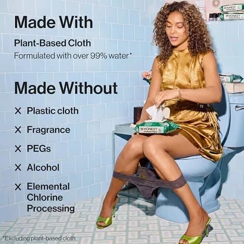 The Honest Company Flushable Wipes Hypoallergenic 42 Count | Dermatologist Tested for Sensitive Skin thumbnail 7