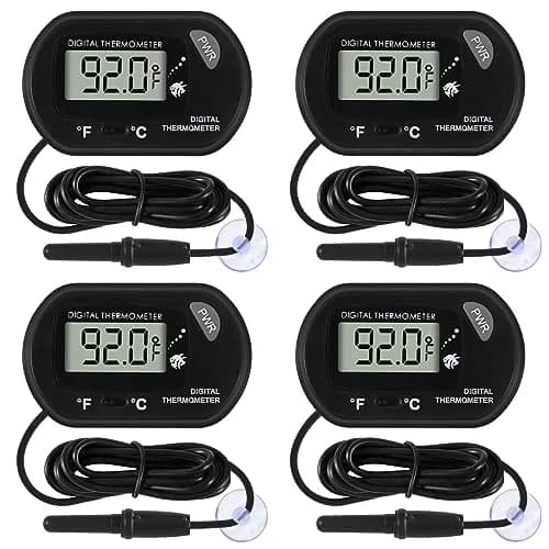DORHEA Digital Aquarium Thermometer 4-Pack | -50°C to +70°C (-58°F to +158°F) with LCD Display thumbnail 1