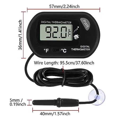 DORHEA Digital Aquarium Thermometer 4-Pack | -50°C to +70°C (-58°F to +158°F) with LCD Display thumbnail 5