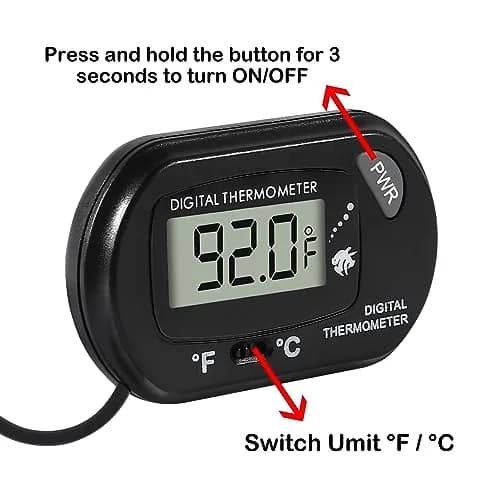 DORHEA Digital Aquarium Thermometer 4-Pack | -50°C to +70°C (-58°F to +158°F) with LCD Display thumbnail 3