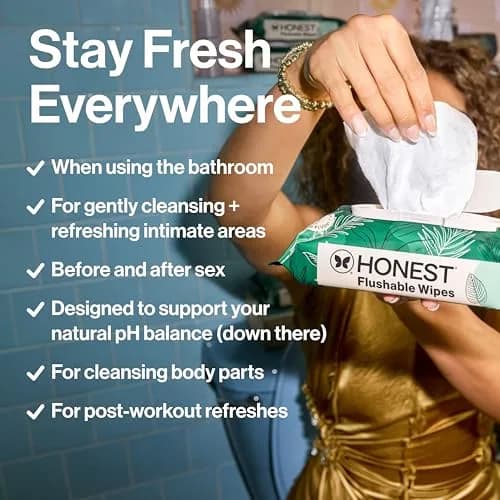 The Honest Company Flushable Wipes Tropical Leaves 336ct (152g) | Hypoallergenic & Septic Safe thumbnail 5