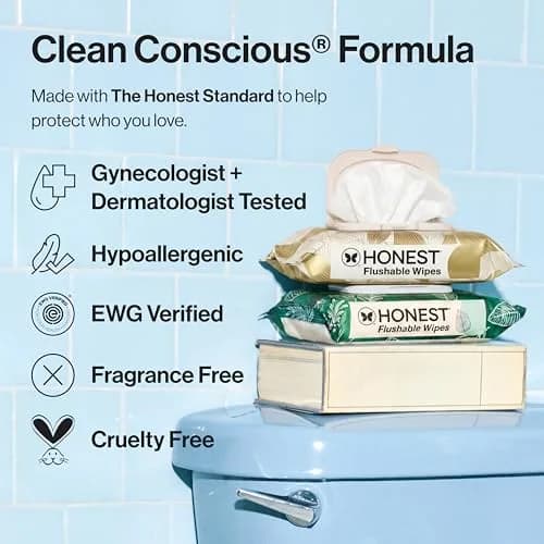 The Honest Company Flushable Wipes Tropical Leaves 336ct (152g) | Hypoallergenic & Septic Safe thumbnail 3