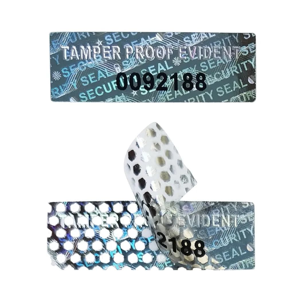 TLK&FBB Tamper Proof Hologram Labels 280 Pieces | Sequential Numbering, Silver