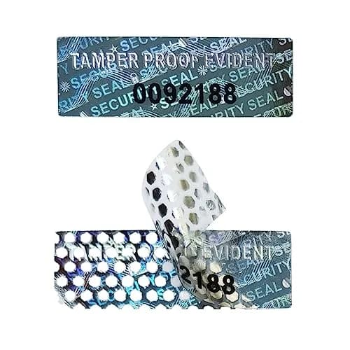 TLK&FBB Tamper Proof Holographic Security Labels 0.25 x 1 Inch (580 Pieces, Silver) | Sequential Numbering for Asset Protection thumbnail 1